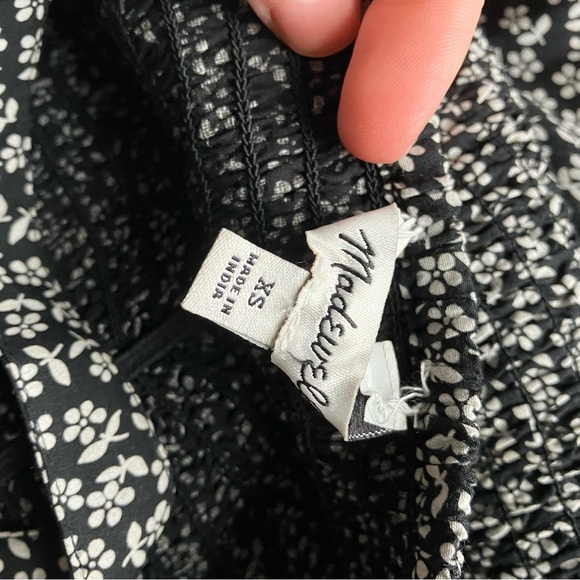 Madewell True Black Lucie Wide-Leg Jumpsuit in Micro Daisy size XS - Picture 9 of 10